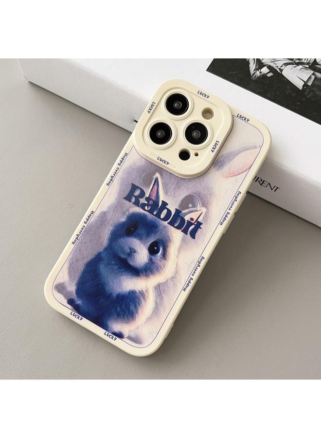 S-TOP Case For iPhone XR Liquid Silicone Oil Painting Rabbit Phone Case - Image 2