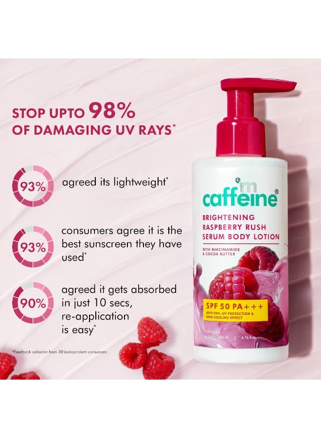 إم كافيين لوشن الجسم الواقي من الشمس من إم كافيين بعامل حماية من الشمس 50 PA+++ | لوشن للجسم مُنعش ومُزيل للسمرة، غني بفيتامين سي والتوت البري والنياسيناميد | خفيف الوزن، غير لزج، يحمي من الشمس - 200 مل - Image 5