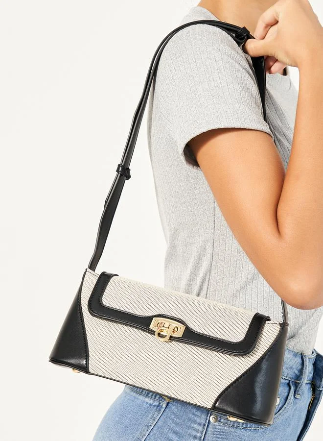 Styli Two Tone Shoulder Bag with Adjustable Strap