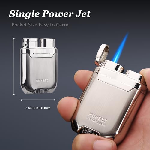 HONEST Metal Lighter Butane Windproof Lighter Mens Gifts refillable Gas Lighters Shipped Without Gas Silver - Image 3