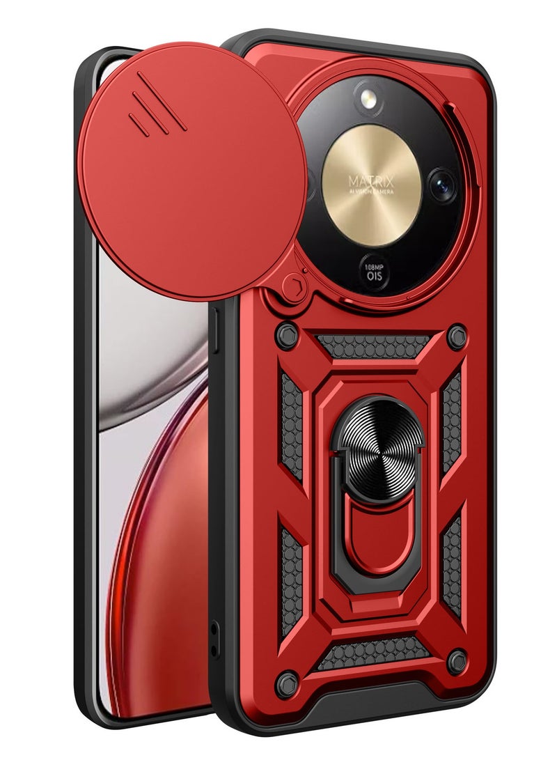 general Compatible with Honor X9d 5G Case, with Slide Camera Cover Heavy Duty Military Grade Shockproof Magnetic Ring Holder Kickstand Case