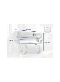 Generic Triple Kitchen Wall-Mounted Roll Holder for Foil, Cling Film, and Paper Towel  - Image 4