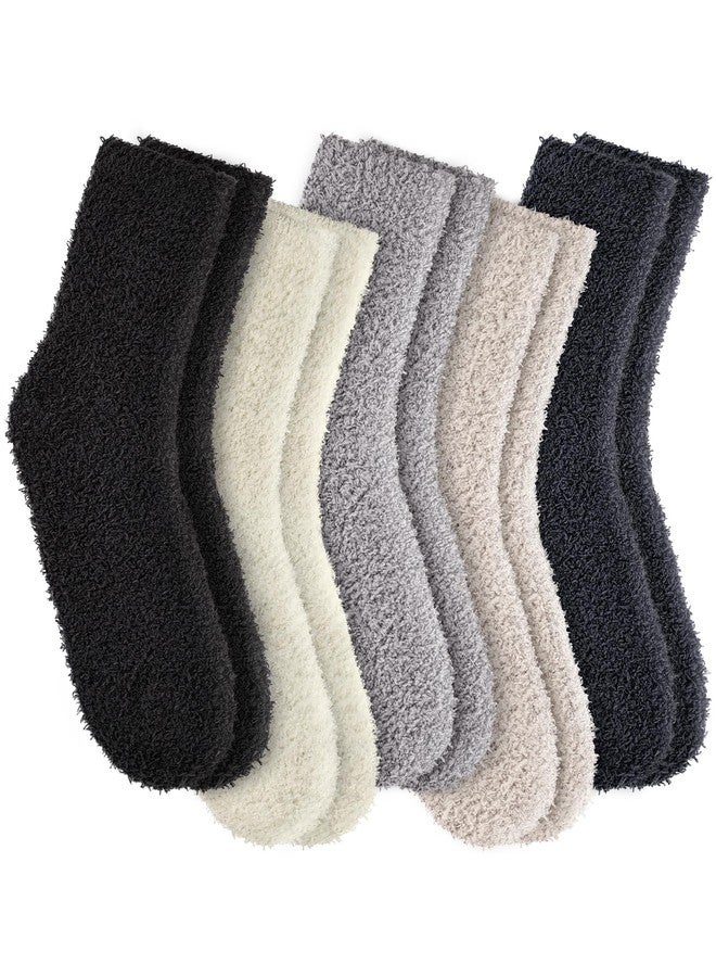 Socksy Super Fuzzy Cloud Cozy Soft Plus Fluffy Slipper Socks for Women - 5 Pairs Fall Winter Thick Warm Comfy Fleece Fabric Home Sleeping Socks Barefoot Birthday Gift - Image 1