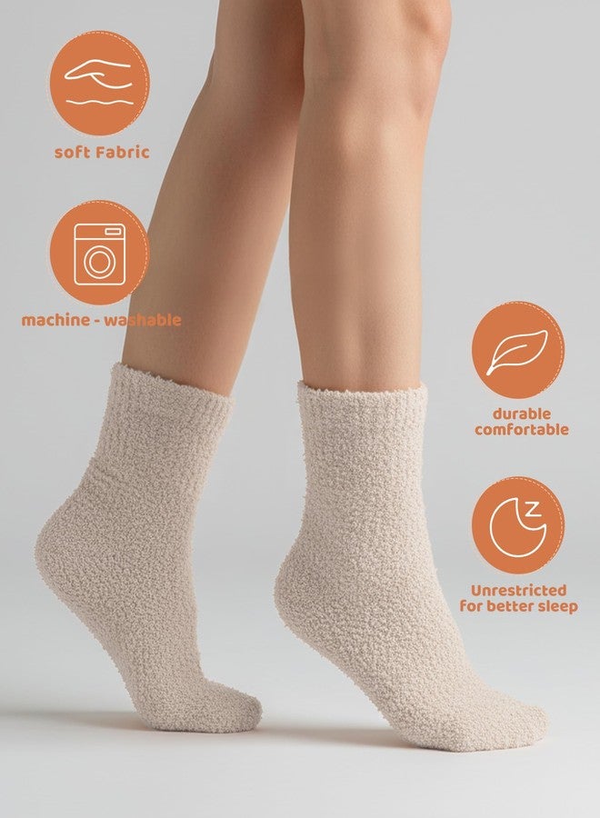 Socksy Super Fuzzy Cloud Cozy Soft Plus Fluffy Slipper Socks for Women - 5 Pairs Fall Winter Thick Warm Comfy Fleece Fabric Home Sleeping Socks Barefoot Birthday Gift - Image 5
