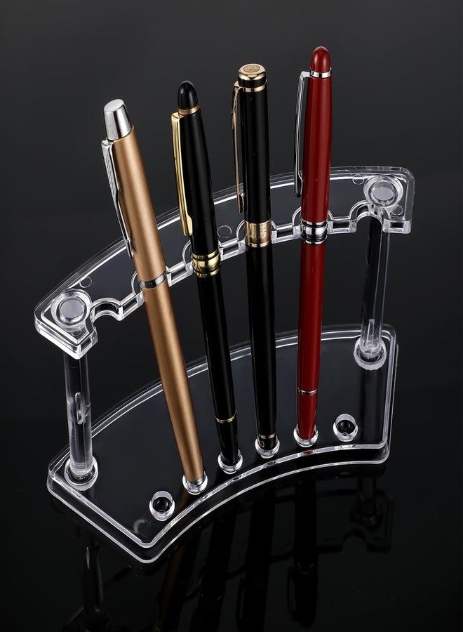 Tinlade 2 Pieces Plastic Pen Holder Stand Pen Display Stand Rack 6-Slot Pen Makeup Brush Rack Organizer Eyebrow Pen Stand for School Office Home Store (Clear) - Image 4