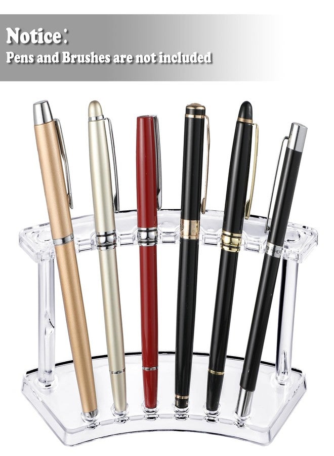 Tinlade 2 Pieces Plastic Pen Holder Stand Pen Display Stand Rack 6-Slot Pen Makeup Brush Rack Organizer Eyebrow Pen Stand for School Office Home Store (Clear) - Image 5