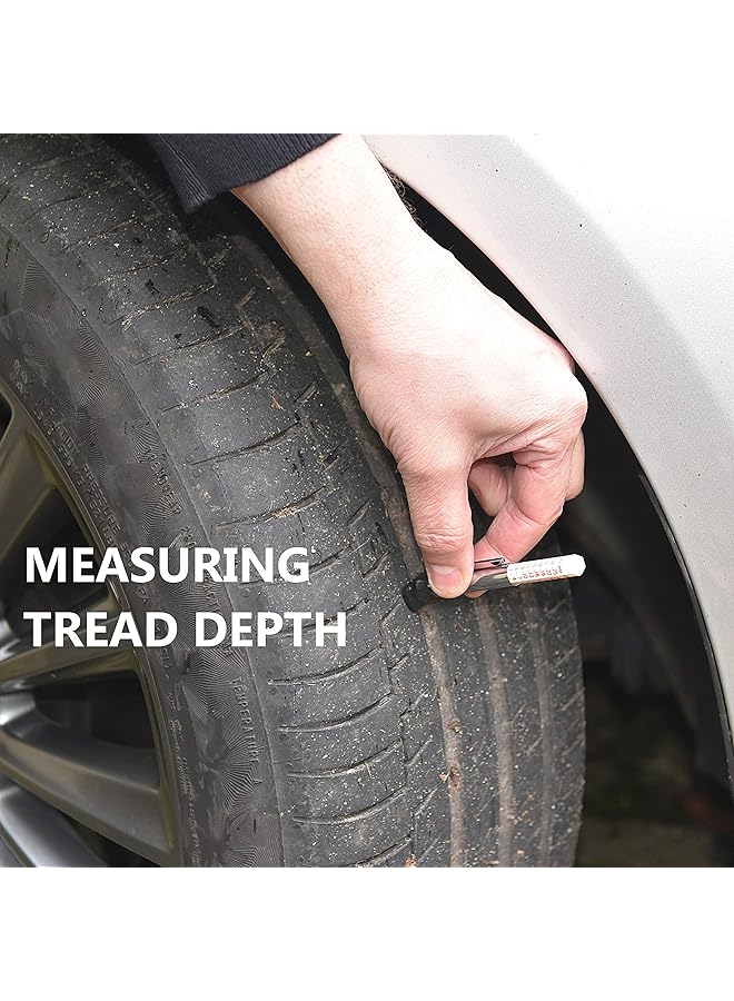 AA Tire Safety Kit For Cars 1146-2 Gauges For Tread Depth And Tire Pressure Plus 4 Dust Caps - Image 3