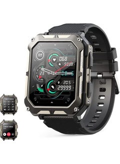 DMG TECH DMG 1.83" Military Smart Watches for Men with Bluetooth Call Activity Tracker with 123 Sports Modes IP68 Waterproof Men's Smartwatch with Heart Rate Blood Pressure Sleep Monitor(Black)  - Image 1