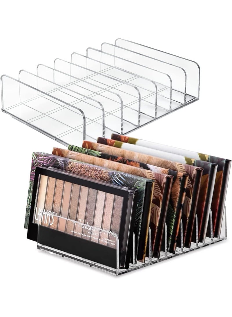 منظم مكياج لوحة ظلال العيون الأكريليك - منظم لوحة مكياج مكون من 7 أقسام - حامل تخزين لعرض مستحضرات التجميل للوحات ظلال العيون وأحمر الخدود ومجموعات تحديد الوجه والنظارات الشمسية - Image 1