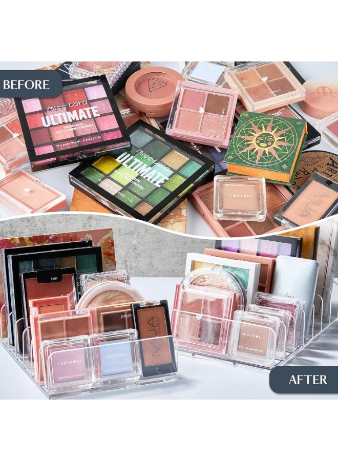 منظم مكياج لوحة ظلال العيون الأكريليك - منظم لوحة مكياج مكون من 7 أقسام - حامل تخزين لعرض مستحضرات التجميل للوحات ظلال العيون وأحمر الخدود ومجموعات تحديد الوجه والنظارات الشمسية - Image 4