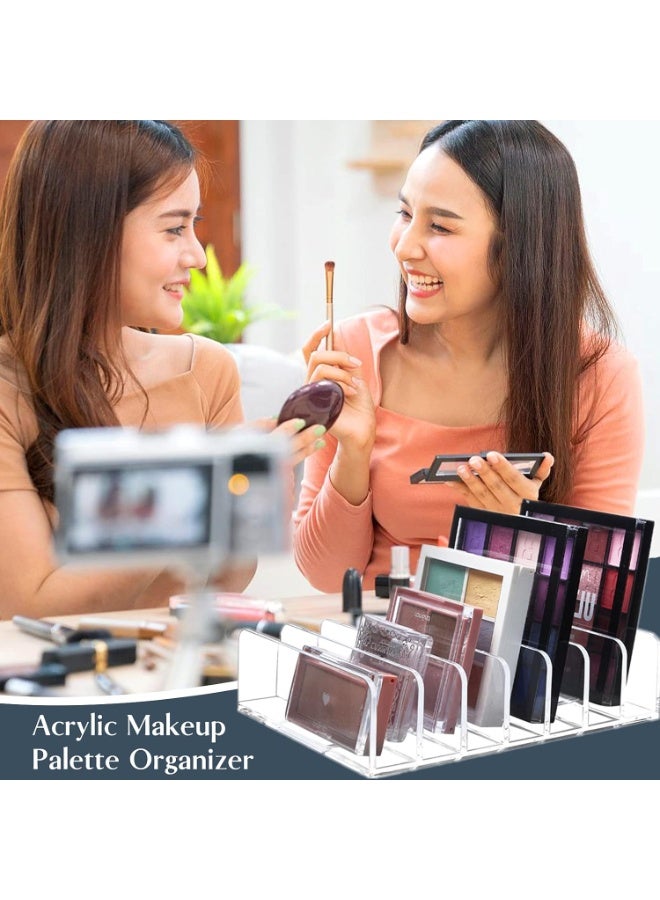 منظم مكياج لوحة ظلال العيون الأكريليك - منظم لوحة مكياج مكون من 7 أقسام - حامل تخزين لعرض مستحضرات التجميل للوحات ظلال العيون وأحمر الخدود ومجموعات تحديد الوجه والنظارات الشمسية - Image 5