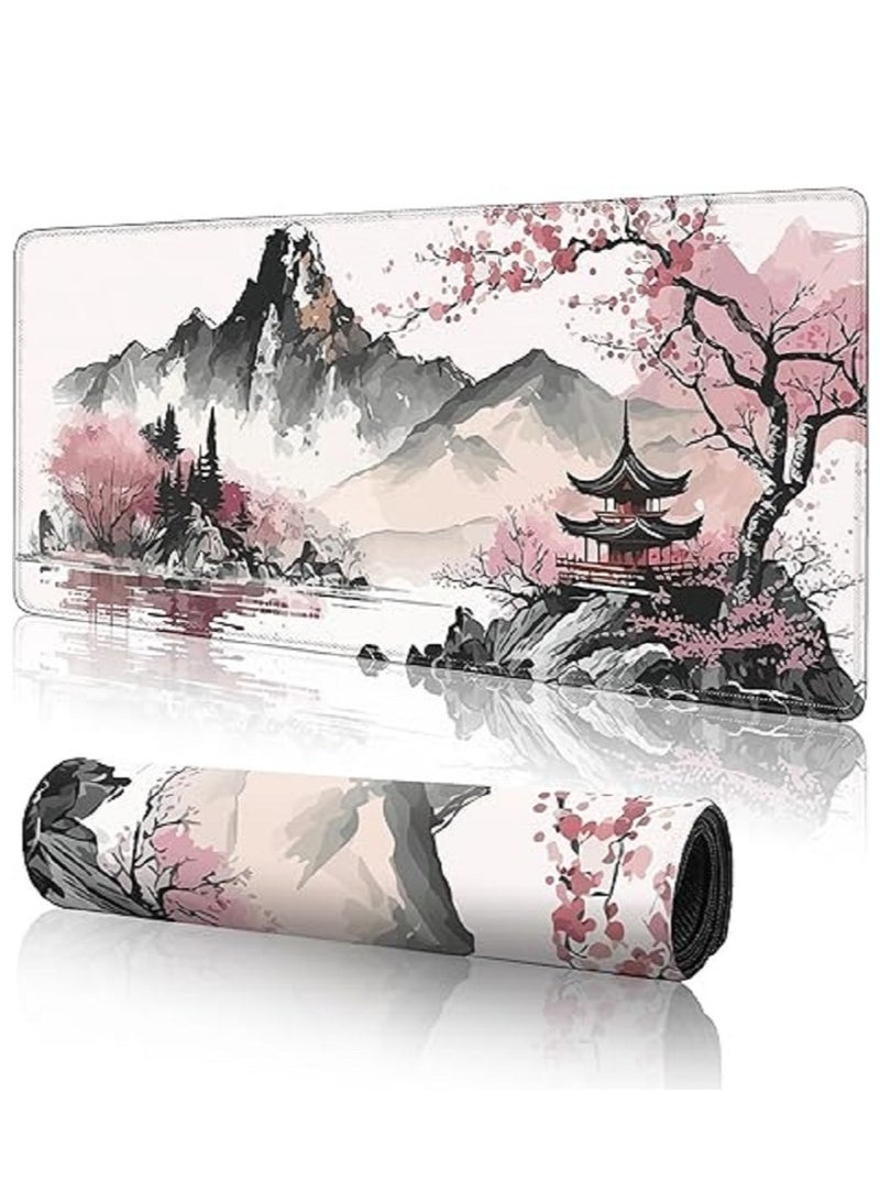 Large Mouse Pad For Desk 900x400x3mm Extended Mousepad With Stitched Edges Desk Pad Mat With Anti-Slip Base Keyboard Pad Gaming Mouse Pad For Home Office - Image 1