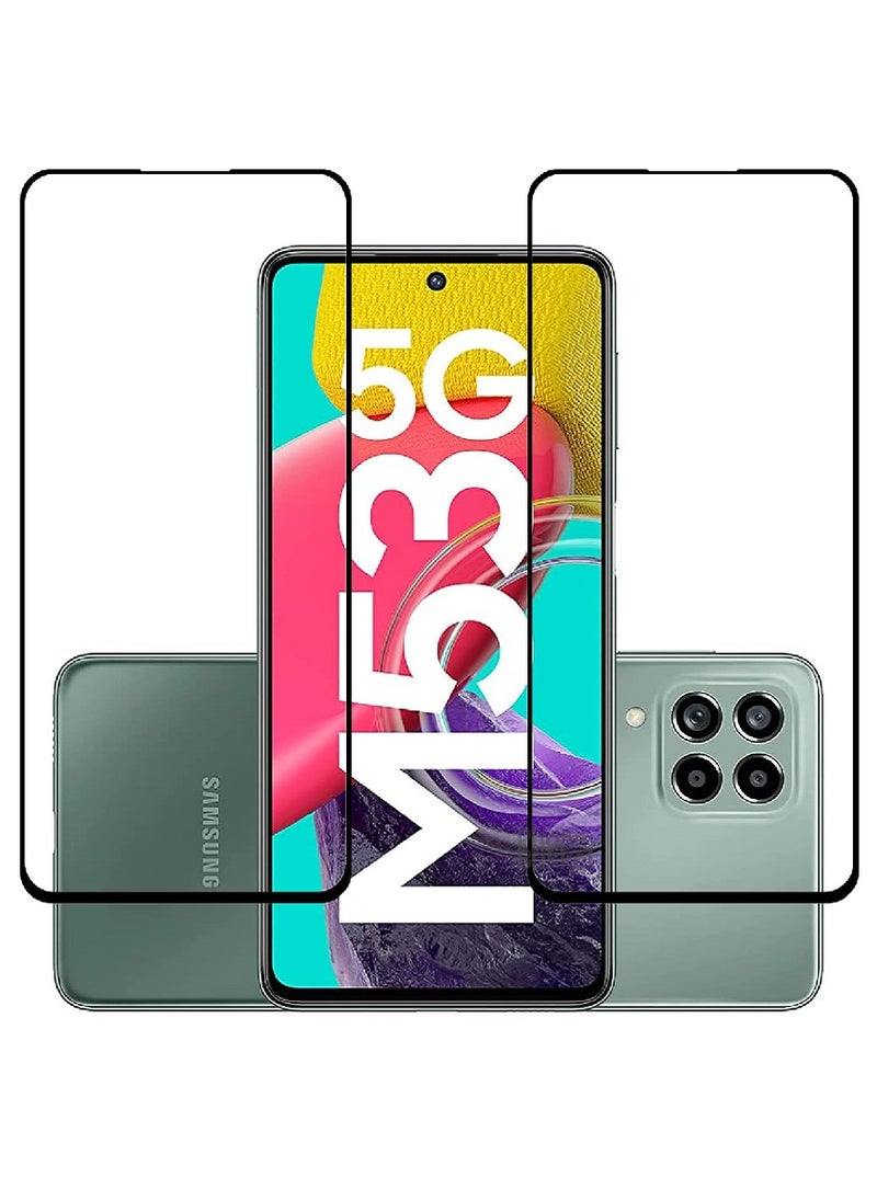 Super 2 Pieces Tempered Glass Screen Protector 5D Designed For Samsung Galaxy M53 Full Glue Edge to Edge Full Screen Coverage And Bubble Free - Image 1