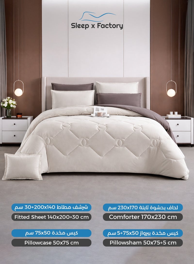 سليب × فاكتوري طقم مفرش سرير 4 قطع مايكروفايبر فاخر – يناسب سرير مفرد مقاس 140×200 سم - Image 2