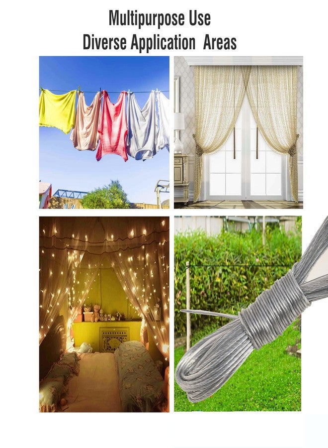 Pure Source India PVC Coated Steel Wire Rope for Drying Clothes/Clothesline/Ideal for Drying Heavy Clothes | Grey Colour | Pack of 1| 2mm Thick| (10 MTR) (Colour as per Availability) - Image 2