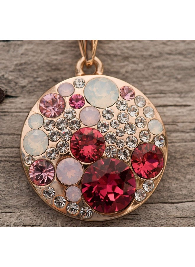 Leafael Ocean Bubble Women'S Jewelry Set Made With Premium Crystals Opal Pink Ruby Red Costume Fashion Pendant Necklace Earring Set 18K Rose Gold Plated 18 + 2 Gifts For Women - Image 4