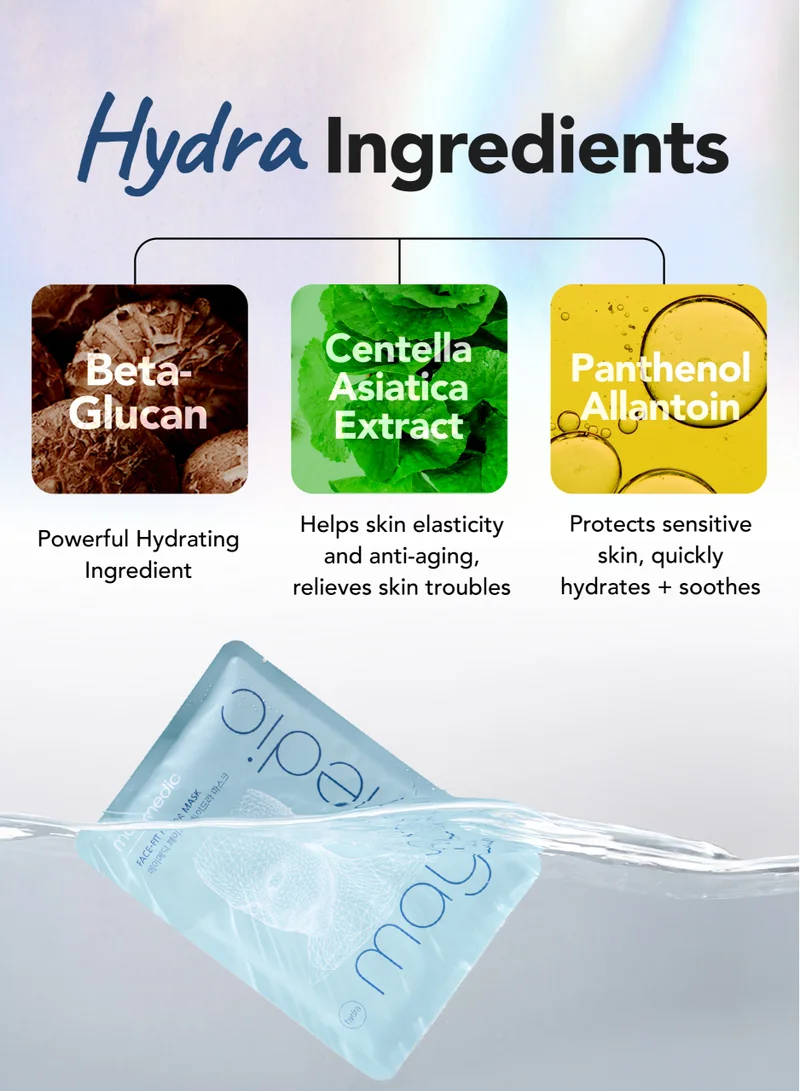 maymedic Korean Face Sheet Mask with Hyaluronic Acid 5 pcs - Natural Beauty Skincare For All Skin Types - Hydrating & Moisturizing for Sensitive Skin