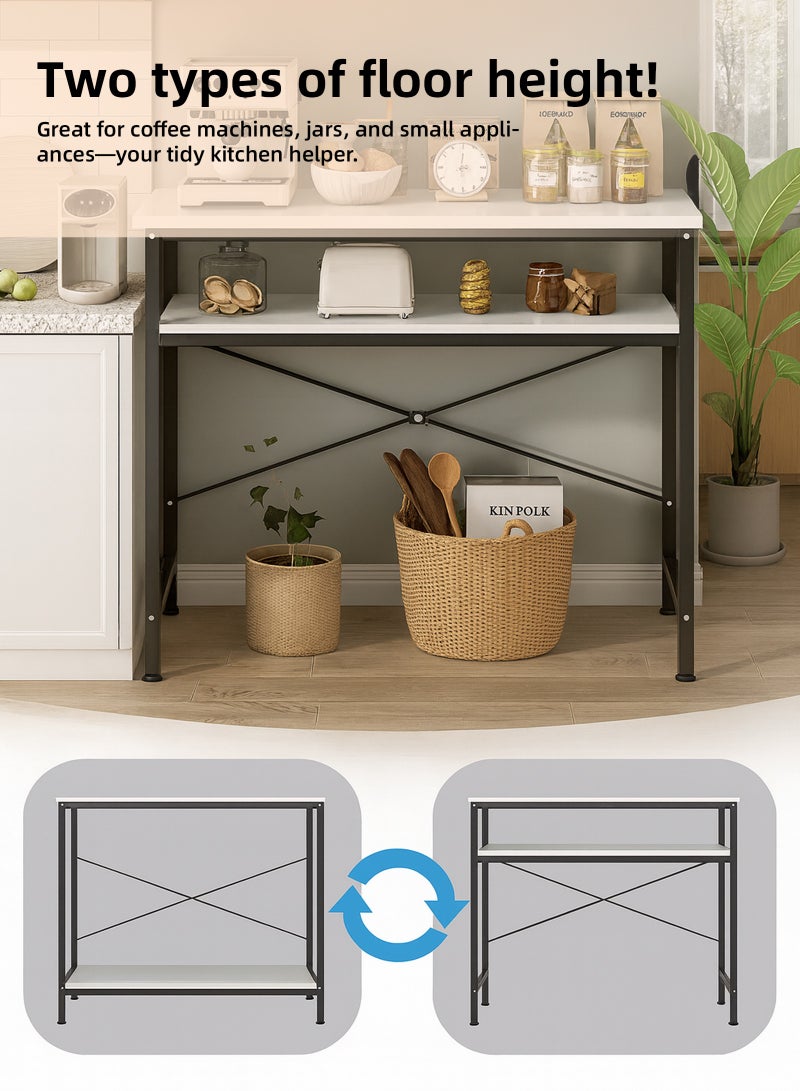ULHYC Space-Saving 2-Tier Console Table, 100x30x90cm Narrow Entryway Table, Slim Hallway & Sofa Table with Bottom Shelf for Living Room, Bedroom - Image 3