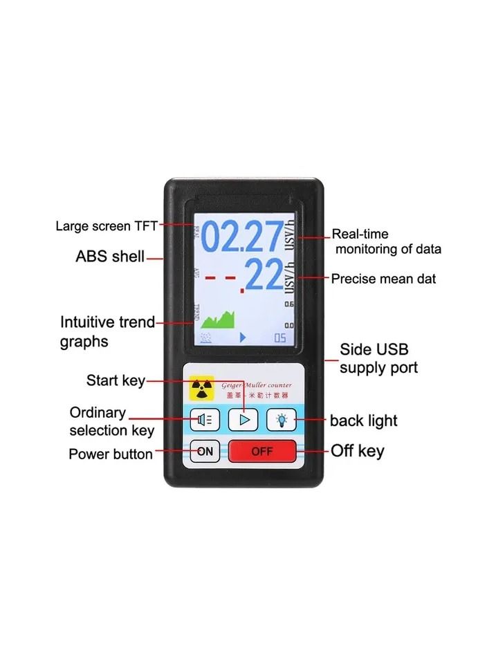 كاشف إشعاع نووي محمول متعدد الوظائف بقطعة واحدة - Image 3