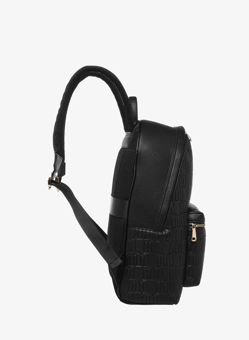 MISSY Monogram Embossed School Backpack With Laptop Compartment - 17.5x32x39.5 CM - Image 4