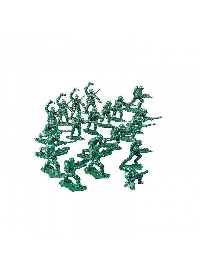 ألعاب الجنود الكلاسيكية الخضراء - مجموعة كبيرة من 100 جندي، مجموعة متنوعة من الوضعيات وقاعدة مستقرة