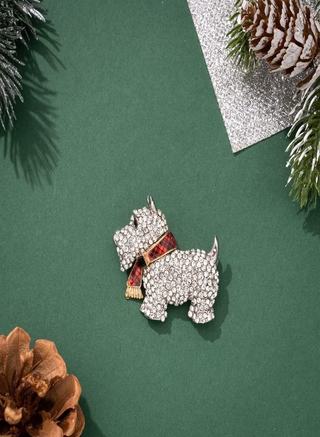 MADISON TYLER Christmas Dog Pin Brooch for Backpacks | Winter Cute Shiny Pave Rhinestone Scottish Terrier Dog | Pins Aesthetic Holiday Gifts for Friends - Image 4