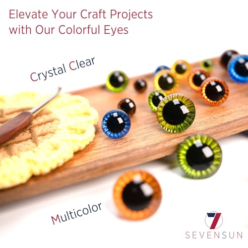 SEVENSUN 266 PCS Safety Eyes for Crocheting, Crochet Safety Eyes and Noses for Amigurumi Crochet Animals Craft Doll Eye Glasses - Image 5