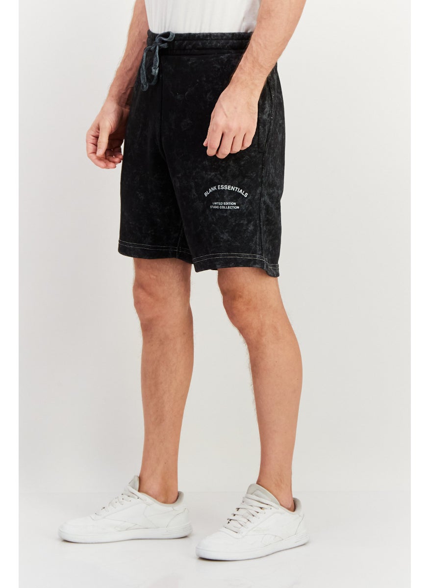 Blank Essentials - Men Brand Logo Basic Shorts, Black - Image 1