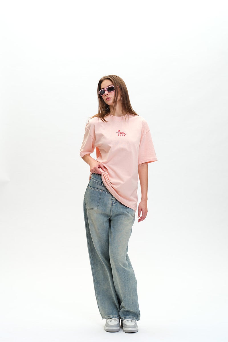 Bonkers Corner Wild-In Embroidered Premium Oversized T-shirt for Women's - Image 4