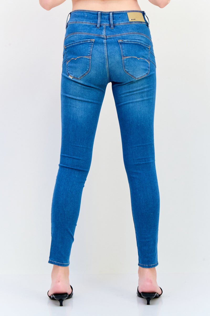 SALSA Women Regular Fit Washed Stretchable Denim Jeans, Blue - Image 3