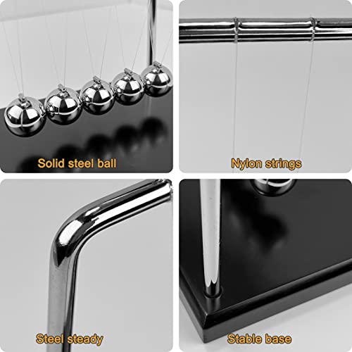 Sealive Large Newton's Cradle - Sealive Office Desk Decorations - Science Fun & Stress Relief for Men - Helps with Thinking, Concentration and Calm Down for Office & Home - Image 4