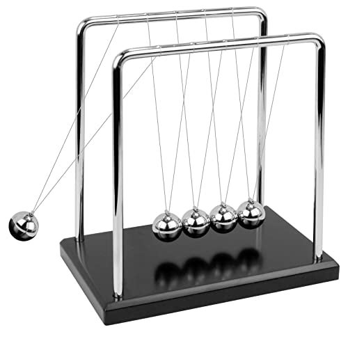 Sealive Large Newton's Cradle - Sealive Office Desk Decorations - Science Fun & Stress Relief for Men - Helps with Thinking, Concentration and Calm Down for Office & Home - Image 1