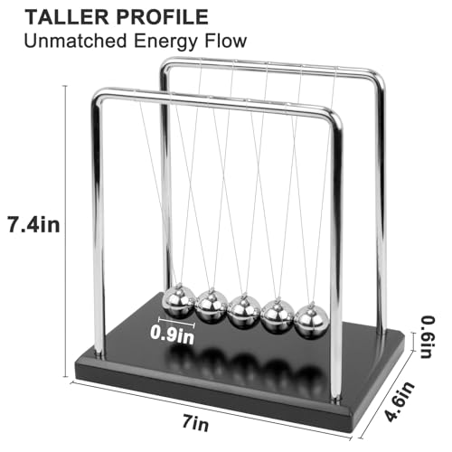 Sealive Large Newton's Cradle - Sealive Office Desk Decorations - Science Fun & Stress Relief for Men - Helps with Thinking, Concentration and Calm Down for Office & Home - Image 2