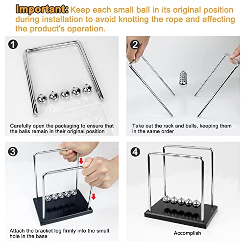 Sealive Large Newton's Cradle - Sealive Office Desk Decorations - Science Fun & Stress Relief for Men - Helps with Thinking, Concentration and Calm Down for Office & Home - Image 5
