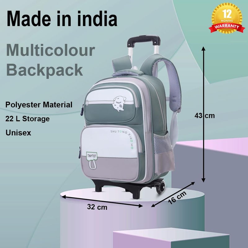 Tinytot Store 22 Litre 17-Inch Waterproof Large School Bag for Boys & Girls, Kids School Bag, School Backpack for Girls and Boys, for Kids, Ideal for Children with Trolley SB237T - Image 3