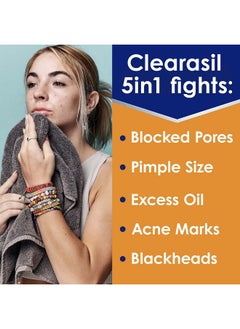 Clearasil Clearasil Stubborn Acne Control 5in1 Spot Treatment Cream, Maximum Strenght with 10% Benzoyl Peroxide, Acne Medication, 1 oz  - Image 2