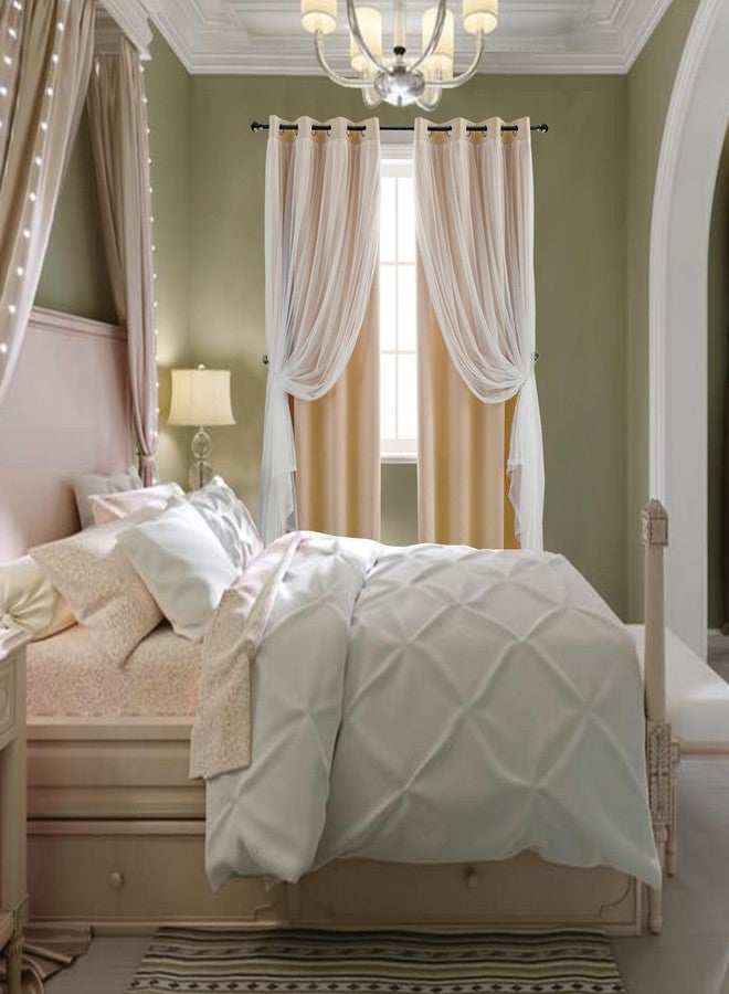 Anytime Home Curtains Blackout and Sheer Layered Solid Window Curtain Panel Pair with Grommet Top, 52Wx63L,Beige - Image 5