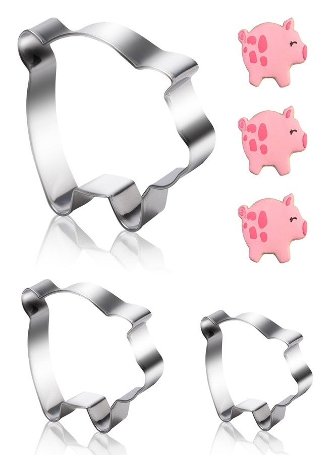 ESNOY Concha Cutter Mexican Bread Mold With 3 Sizes Pig Cookie Cutter Set,Concha Stamp Two Sided Mold For Pan Dulce Mexicano Cortadora De Pan,Cookie Stamps for Baking Cookies, Large, Silver - Image 4