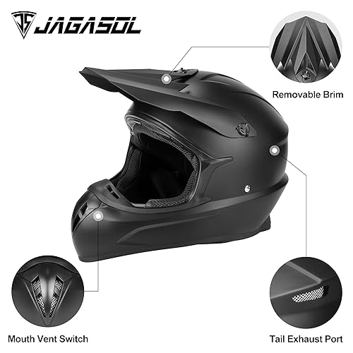 JAGASOL DOT Off Road Dirt Bike Motocross Helmet for Adults Men and Women, Dual Sport Full Face Motorcycle Helmet, ATV MX BMX Offroad Dirtbike Riding Helmet, DOT Approved - Image 3