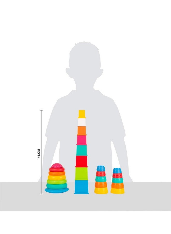 giggles L Giggles - Stack N Nest Toy , Multicolour 3 In 1 Gift Set, Develops Motor Skills , 6 Months & Above, Infant And Preschool Toys - Image 3