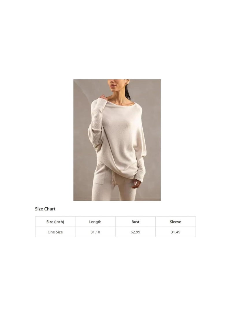 Generic - Quatrainex Asymmetric Draped Jumper, Asymmetrical Sweaters for Women, Oversized Off The Shoulder Sweater - Image 1