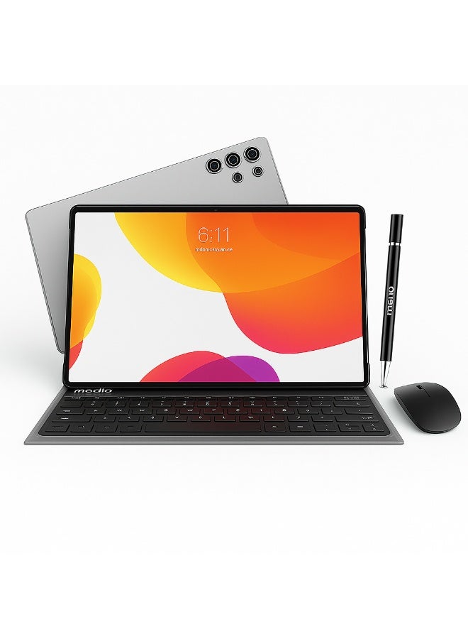 MODIO TAB Modio M39 Tablet – 10.1 Inch HD IPS Display, Android 13, 12+512GB, Dual SIM 4G, 13MP+5MP Camera, 8000mAh Battery, with Keyboard, Mouse, Pen, Case & OTG Adapter (Gray) - Image 1