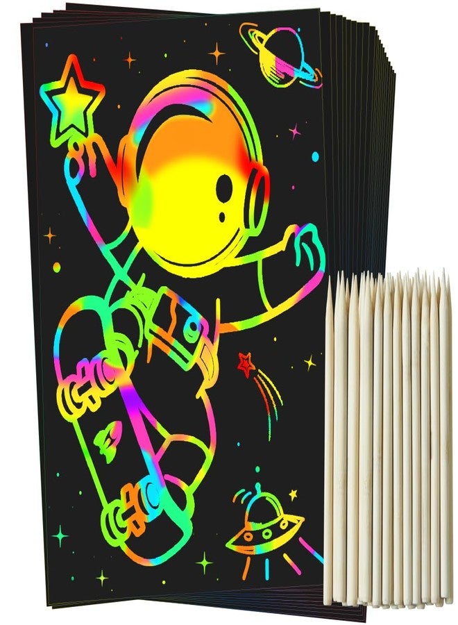 ZMLM Scratch Rainbow Art Paper Set - 100Pcs Magic Scratch Off Art Craft Supplies Kits for Kids Girls Boys Black Scratch Notes Sheet Doodle Pad for Fun DIY Toy Party Favors Christmas Birthday Gift - Image 1