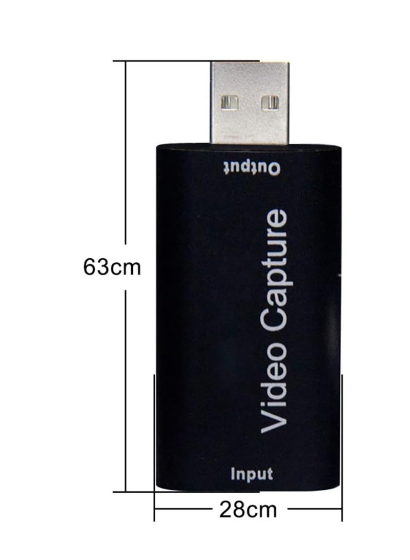HDMI Video Capture Card USB 2.0 1080P 1920 × 1080 @ 30Hz No Driver Video Recording Card Capture Card HDMI USB Adapter Recording Device USB Game Capture Card for Live Streaming Gaming Video Conference - Image 2