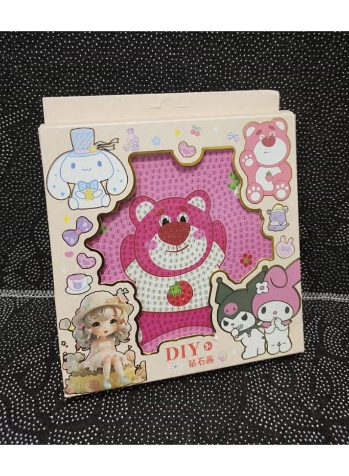 مجموعة الرسم بالألماس للأطفال لتنمية مهارات التركيز والصبر، وتحسين التنسيق البصري مع إطار (لوتسو)