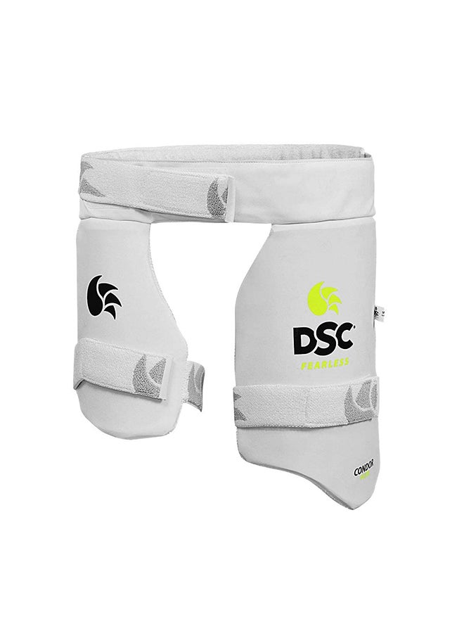 DSC - Condor Flite Combo Cricket Thigh Pad for Mens  (White, Mens Right Hand) - Image 1