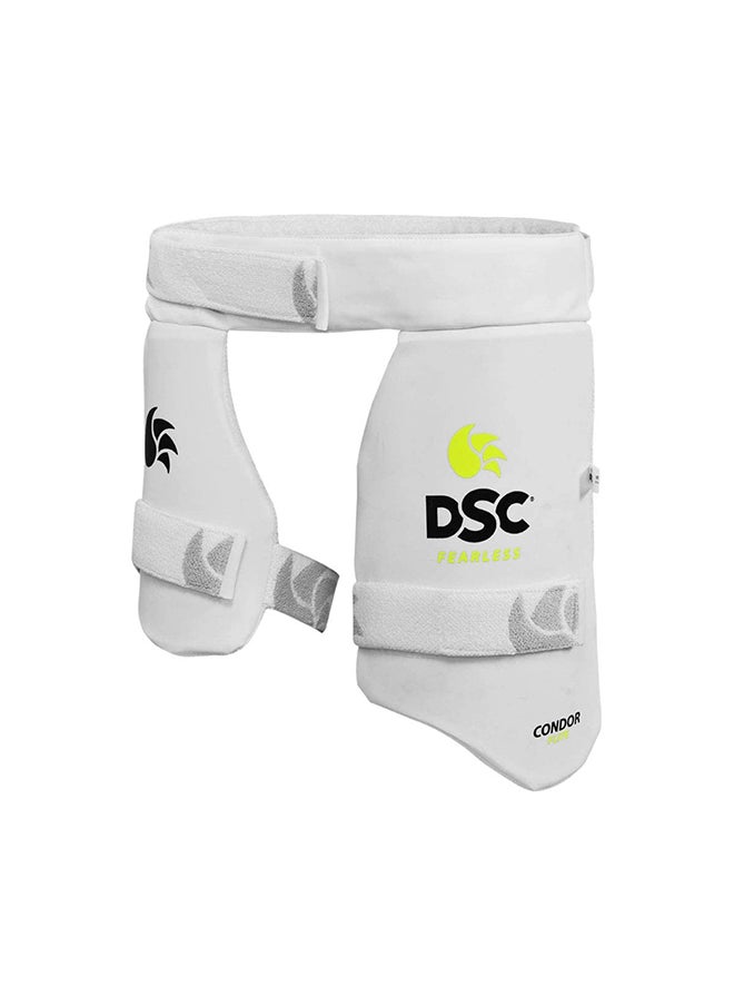 DSC - Condor Flite Combo Cricket Thigh Pad for Mens  (White, Mens Right Hand) - Image 1