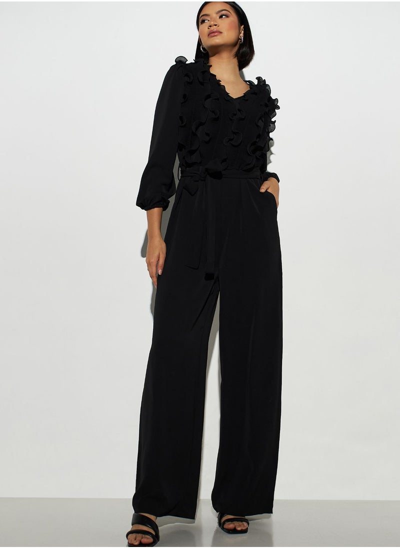 V- Neck Tie Detail Jumpsuit - pzsku/Z54D63B70F1296C6125F5Z/45/_/1702585137/6465dc94-9dac-43f3-a31f-272273f4d370