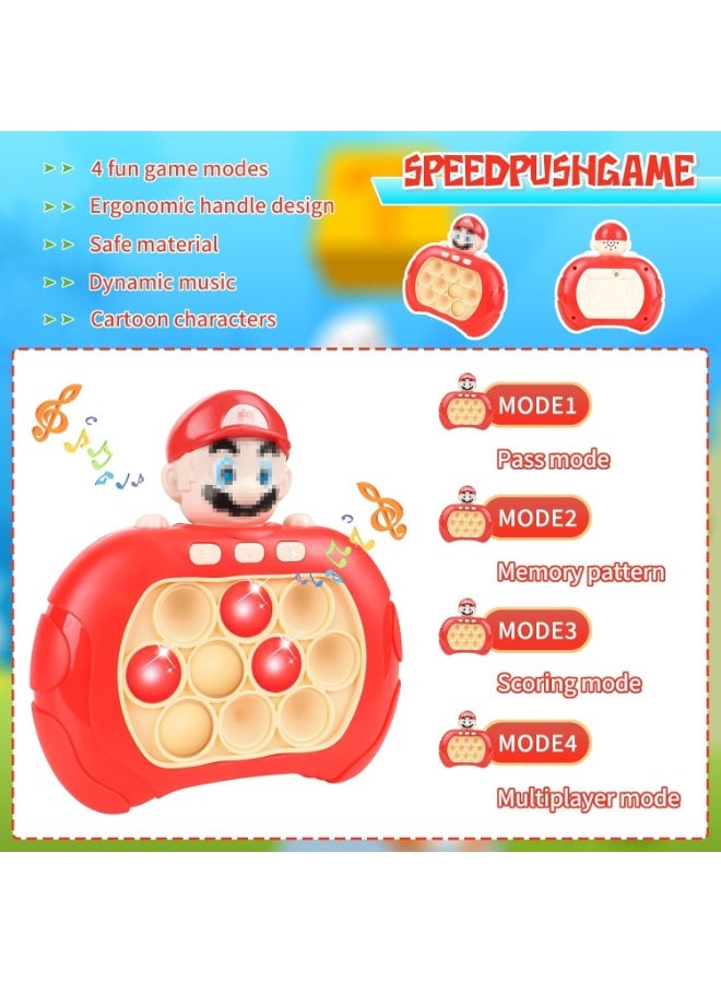 ماريو لعبة فقاعات الدفع السريع، وحدة تحكم ألعاب فقاعات الدفع السريع، ألعاب آلة تخفيف الضغط، لعبة دفع سريعة صغيرة محمولة باليد، لعبة ألغاز البوب، هدية للأولاد والبنات - Image 4