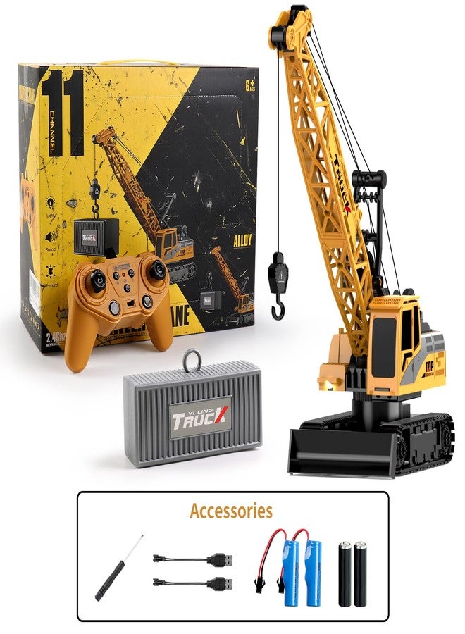 Dwi Dowellin Remote Control Crawler Crane for Boys,11-Channel 2.4GHz RC Construction Crane Toy for Kids Age 3 4-7 8 9 10 Year Old - Image 5